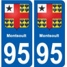 95 Montsoult blason autocollant plaque stickers ville