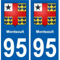 95 Montsoult blason autocollant plaque stickers ville
