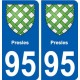 95 Presles blason autocollant plaque stickers ville