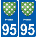 95 Presles blason autocollant plaque stickers ville