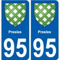 95 Presles blason autocollant plaque stickers ville