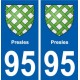 95 Presles blason autocollant plaque stickers ville