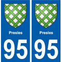 95 Presles blason autocollant plaque stickers ville