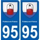 95 Puiseux-en-France blason autocollant plaque stickers ville