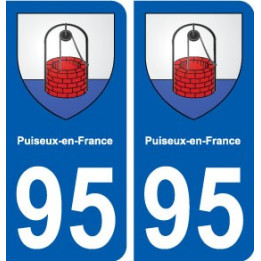 95 Puiseux-en-France blason autocollant plaque stickers ville