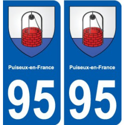 95 Puiseux-en-France blason autocollant plaque stickers ville