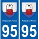 95 Puiseux-en-France blason autocollant plaque stickers ville
