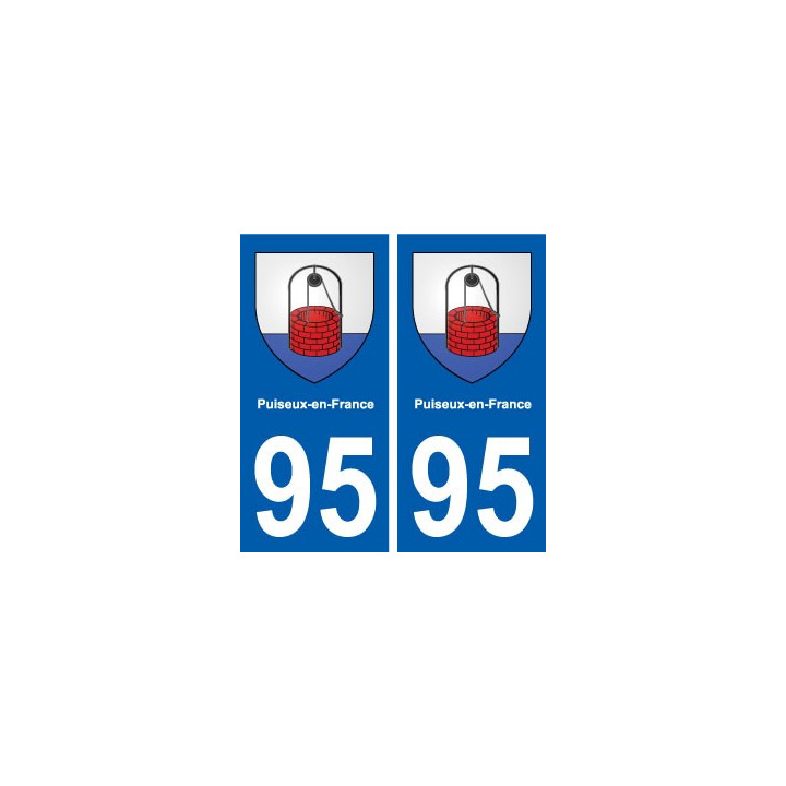 95 Puiseux-en-France blason autocollant plaque stickers ville