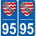 95 Roissy-en-France blason autocollant plaque stickers ville