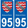 95 Roissy-en-France blason autocollant plaque stickers ville