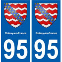 95 Roissy-en-France blason autocollant plaque stickers ville