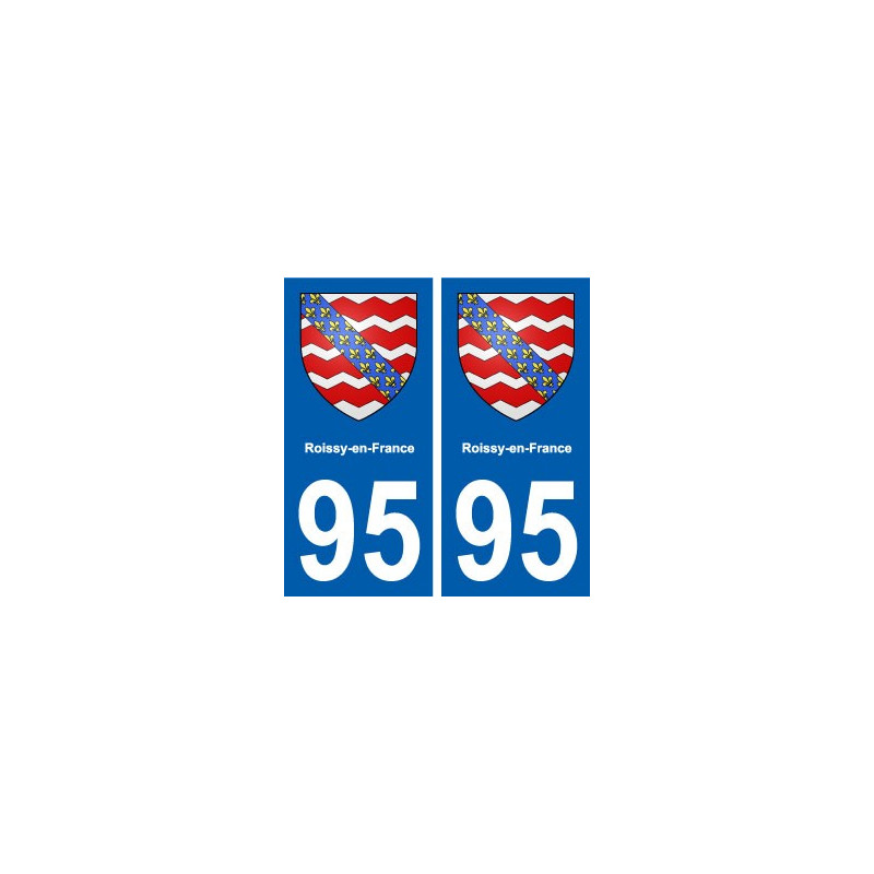 95 Roissy-en-France blason autocollant plaque stickers ville