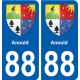 88 Anould blason autocollant plaque stickers ville