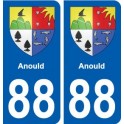 88 Anould blason autocollant plaque stickers ville