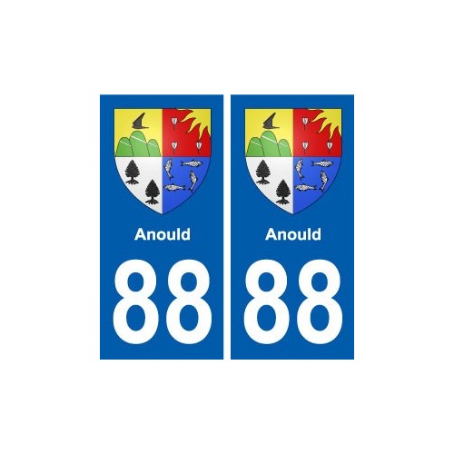 88 Anould blason autocollant plaque stickers ville