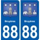 88 Bruyères blason autocollant plaque stickers ville