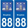 88 Bruyères blason autocollant plaque stickers ville
