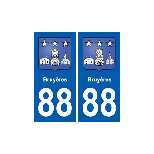 88 Bruyères blason autocollant plaque stickers ville