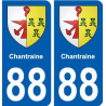 88 Chantraine blason autocollant plaque stickers ville