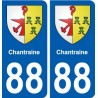 88 Chantraine blason autocollant plaque stickers ville