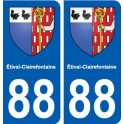 88 Étival-Clairefontaine blason autocollant plaque stickers ville