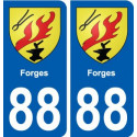 88 Forges blason autocollant plaque stickers ville