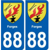 88 Forges blason autocollant plaque stickers ville