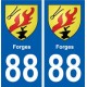 88 Forges blason autocollant plaque stickers ville