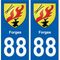 88 Forges blason autocollant plaque stickers ville