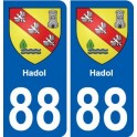 88 Hadol blason autocollant plaque stickers ville