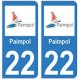 22 Paimpol logo autocollant plaque blason armoiries stickers département