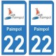 22 Paimpol logo autocollant plaque blason armoiries stickers département