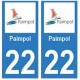 22 Paimpol-logo-aufkleber-plakette-wappen-wappen-sticker abteilung