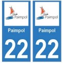 22 Paimpol logo autocollant plaque blason armoiries stickers département