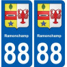 88 Ramonchamp blason autocollant plaque stickers ville