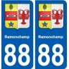 88 Ramonchamp blason autocollant plaque stickers ville