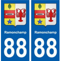 88 Ramonchamp blason autocollant plaque stickers ville