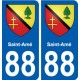 88 Saint-Amé blason autocollant plaque stickers ville