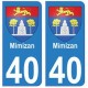 40 Mimizan autocollant plaque blason armoiries stickers département ville