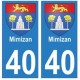 40 Mimizan autocollant plaque blason armoiries stickers département ville