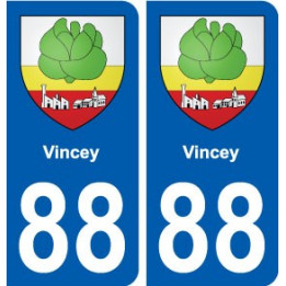 88 Vincey blason autocollant plaque stickers ville