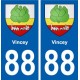 88 Vincey blason autocollant plaque stickers ville
