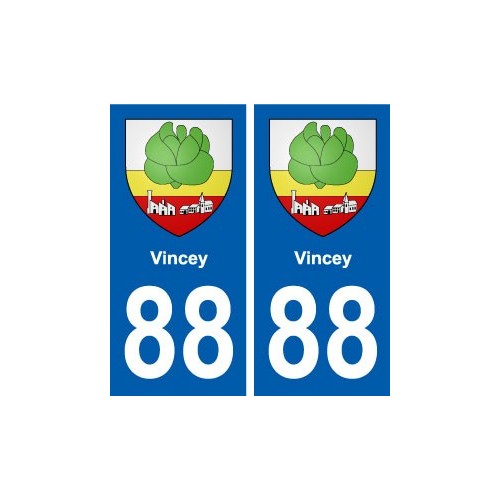 88 Vincey blason autocollant plaque stickers ville