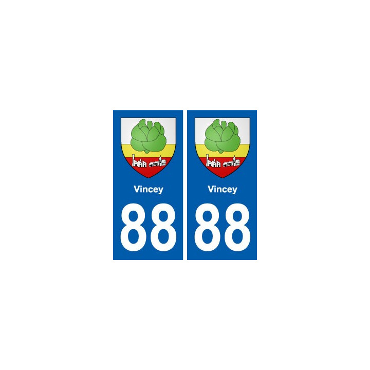 88 Vincey blason autocollant plaque stickers ville