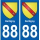 88 Xertigny blason autocollant plaque stickers ville