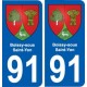 91 Boissy-sous-Saint-Yon blason autocollant plaque stickers ville