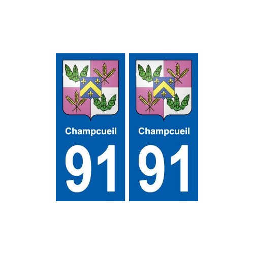 91 Champcueil blason autocollant plaque stickers ville