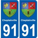 91 Cheptainville blason autocollant plaque stickers ville