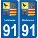 91 Corbreuse blason autocollant plaque stickers ville