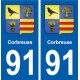 91 Corbreuse blason autocollant plaque stickers ville